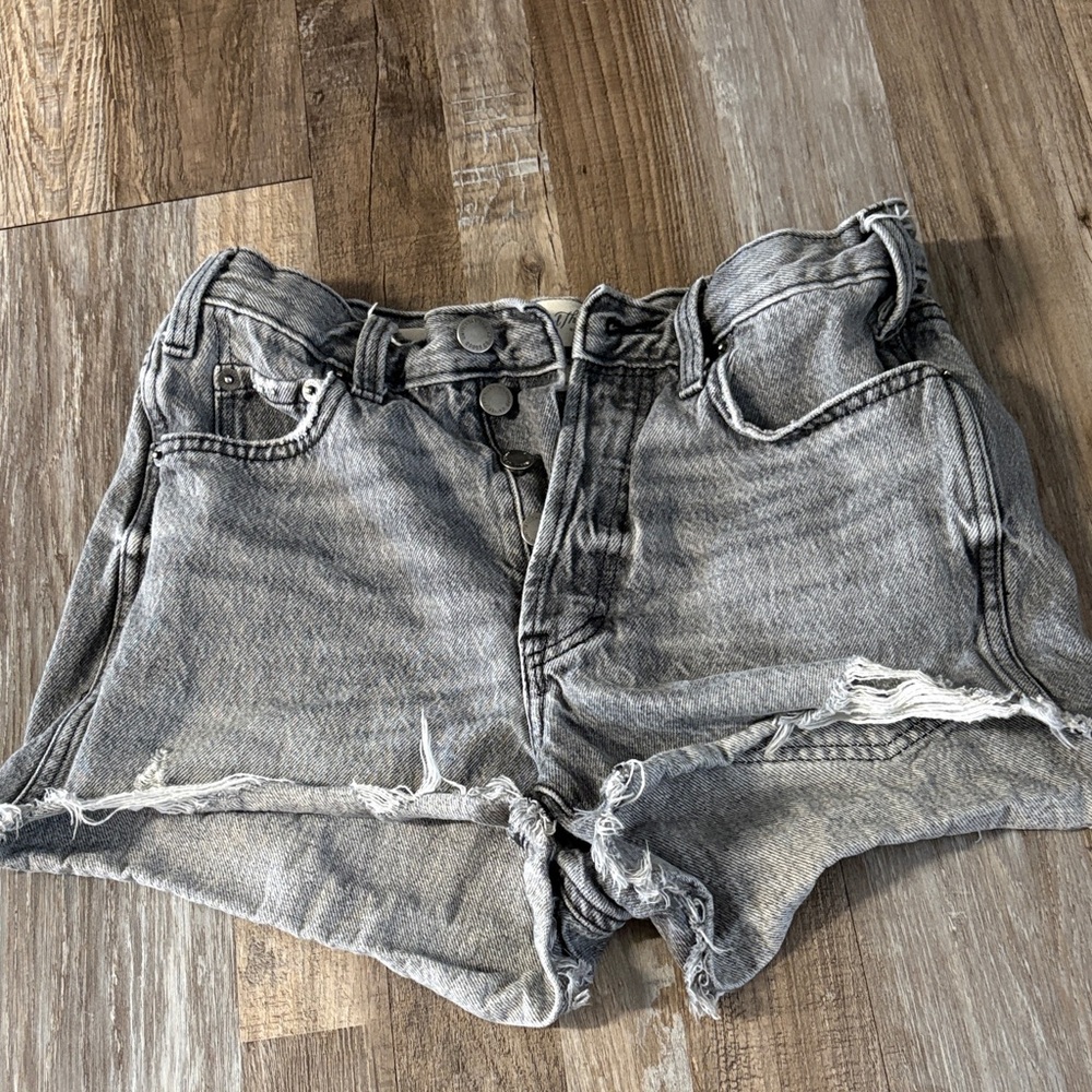 Women's Gray Denim Shorts